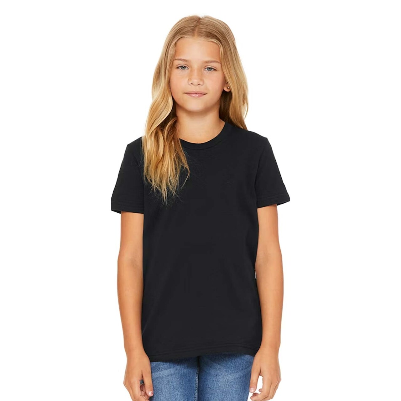 BELLA+CANVAS Youth Short Sleeve Crewneck Jersey Tee Soft Cotton Kids T-Shirt Lightweight School & Custom Print Shirt
